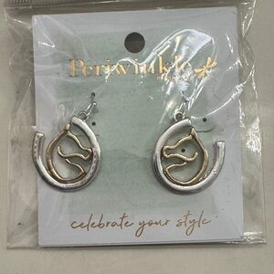 5 for $25 Periwinkle Silver and Gold Horse equestrian Earrings NEW